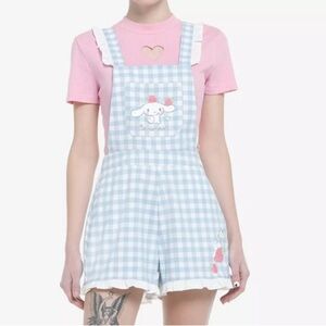 Hot Topic Sanrio Gingham Ruffle Kawaii Shortalls Size M Milkmaid Whimsical